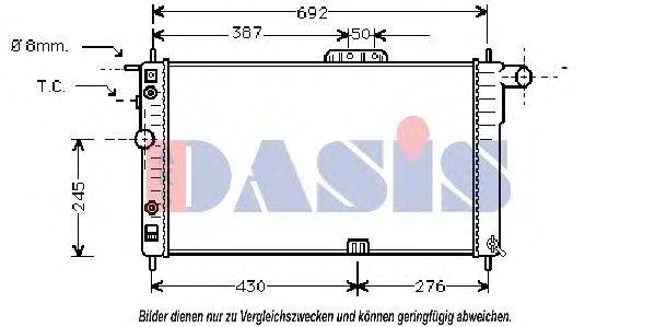 Радиатор, охлаждение двигателя AKS DASIS 43003