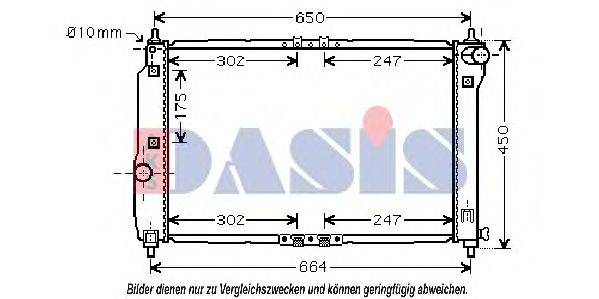 Радиатор, охлаждение двигателя AKS DASIS 510066N