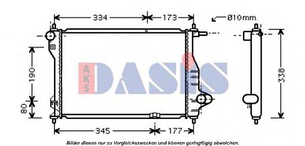 Радиатор, охлаждение двигателя AKS DASIS 520098N