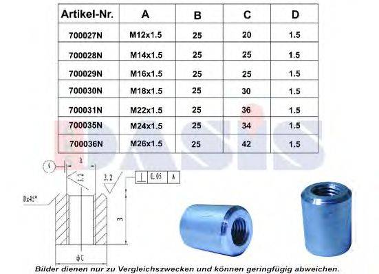 Резьбовой штифт AKS DASIS 700027N