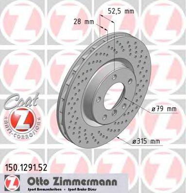 Тормозной диск ZIMMERMANN 150.1291.52