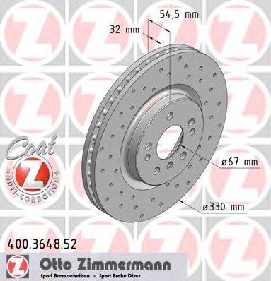 Тормозной диск ZIMMERMANN 400364852