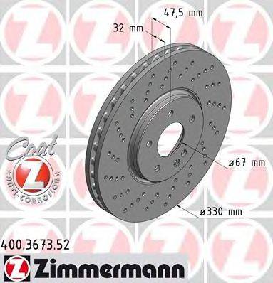 Тормозной диск ZIMMERMANN 400367352