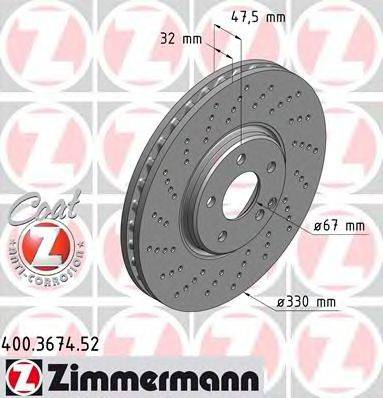 Тормозной диск ZIMMERMANN 400.3674.52