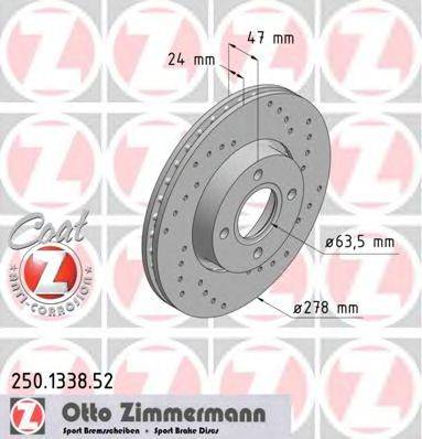 Тормозной диск ZIMMERMANN 250133852