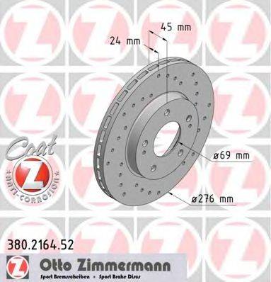 Тормозной диск ZIMMERMANN 380216452