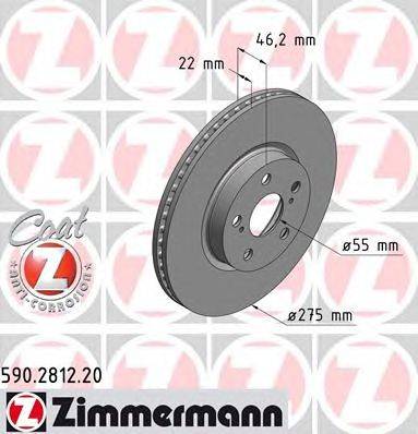 Тормозной диск ZIMMERMANN 590281220