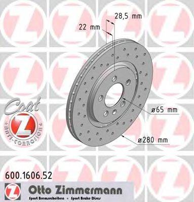 Тормозной диск ZIMMERMANN 600.1606.52