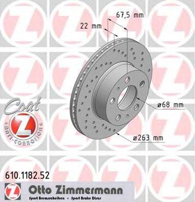 Тормозной диск ZIMMERMANN 610.1182.52