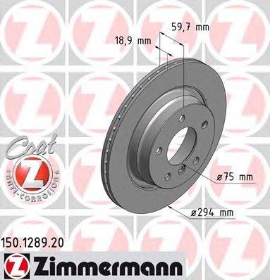 Тормозной диск ZIMMERMANN 150128920