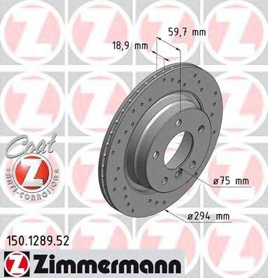 Тормозной диск ZIMMERMANN 150128952