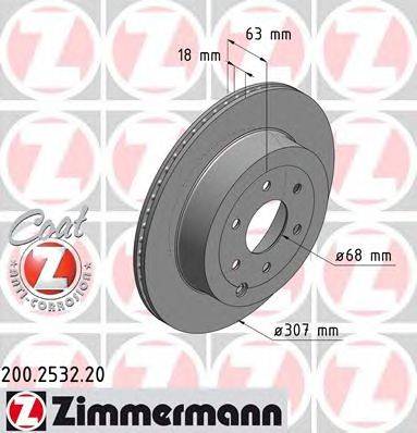 Тормозной диск ZIMMERMANN 200253220