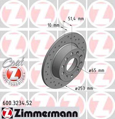 Тормозной диск ZIMMERMANN 600323452