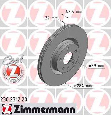 Тормозной диск ZIMMERMANN 230231220