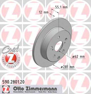 Тормозной диск ZIMMERMANN 590280120
