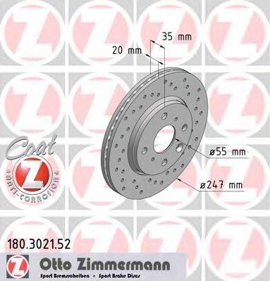 Тормозной диск ZIMMERMANN 180.3021.52