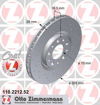 Тормозной диск ZIMMERMANN 110221252