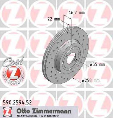 Тормозной диск ZIMMERMANN 590.2594.52