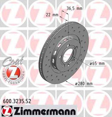 Тормозной диск ZIMMERMANN 600.3235.52