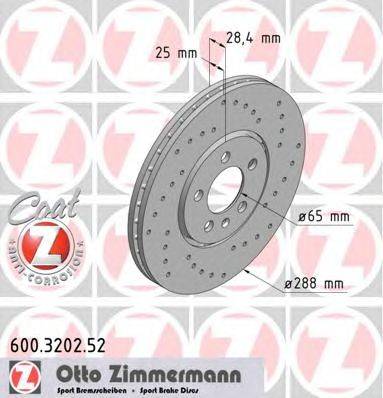 Тормозной диск ZIMMERMANN 600.3202.52