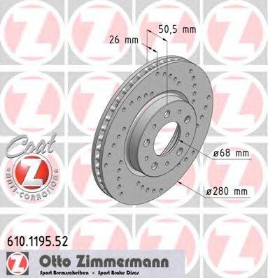 Тормозной диск ZIMMERMANN 610119552