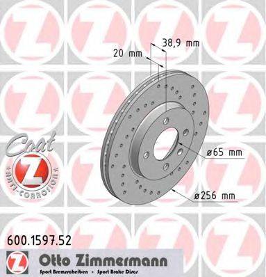 Тормозной диск ZIMMERMANN 600159752