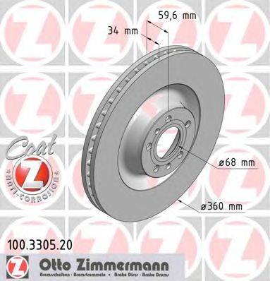 Тормозной диск ZIMMERMANN 100330520