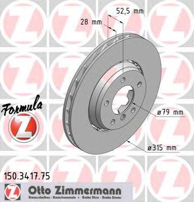 Тормозной диск ZIMMERMANN 150341775
