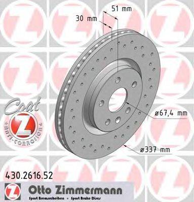 Тормозной диск ZIMMERMANN 430.2616.52