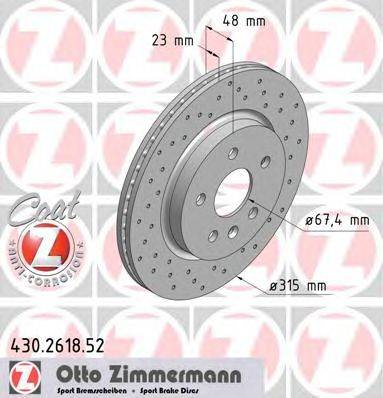 Тормозной диск ZIMMERMANN 430261852