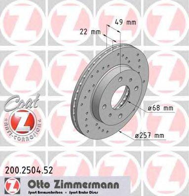 Тормозной диск ZIMMERMANN 200.2504.52
