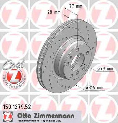 Тормозной диск ZIMMERMANN 150.1279.52