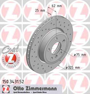 Тормозной диск ZIMMERMANN 150343152