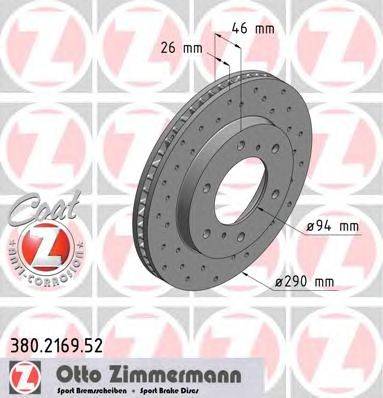 Тормозной диск ZIMMERMANN 380216952