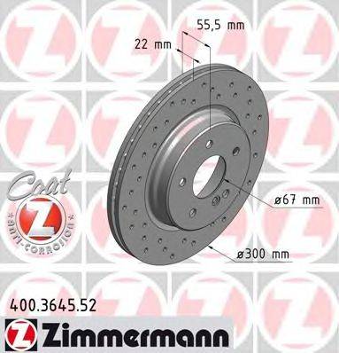 Тормозной диск ZIMMERMANN 400364552