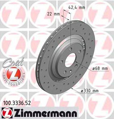 Тормозной диск ZIMMERMANN 100.3336.52