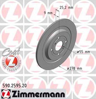 Тормозной диск ZIMMERMANN 590.2595.20