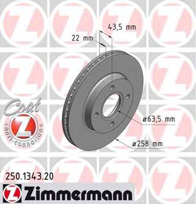 Тормозной диск ZIMMERMANN 250134320