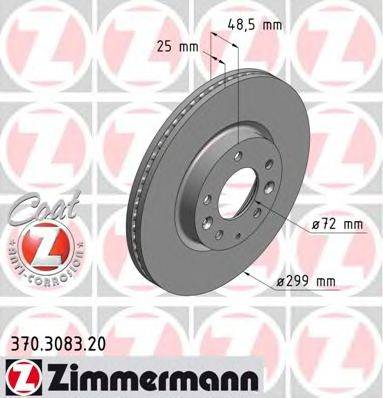Тормозной диск ZIMMERMANN 370308320