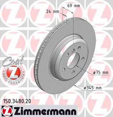 Тормозной диск ZIMMERMANN 150348020