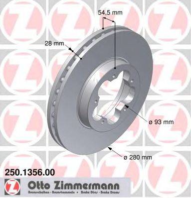 Тормозной диск ZIMMERMANN 250135600