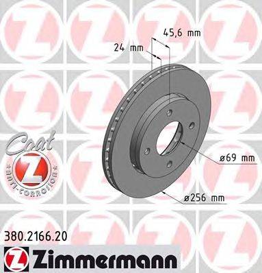 Тормозной диск ZIMMERMANN 380216620