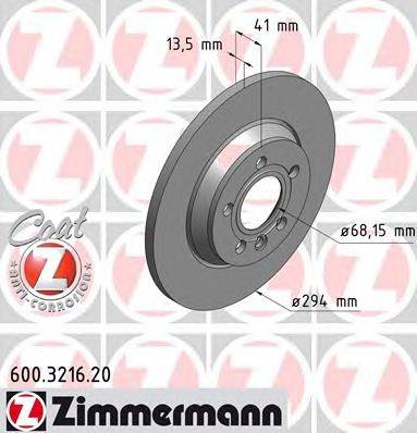 Тормозной диск ZIMMERMANN 600.3216.20