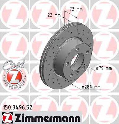 Тормозной диск ZIMMERMANN 150349652