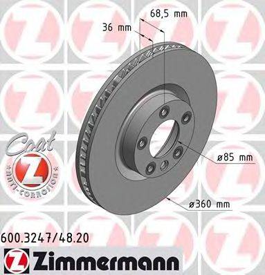 Тормозной диск ZIMMERMANN 600324820