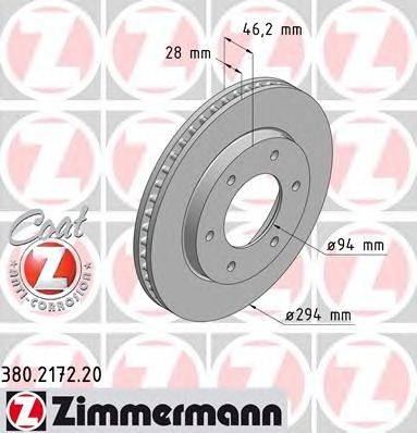 Тормозной диск ZIMMERMANN 380217220