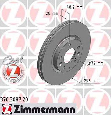 Тормозной диск ZIMMERMANN 370308720
