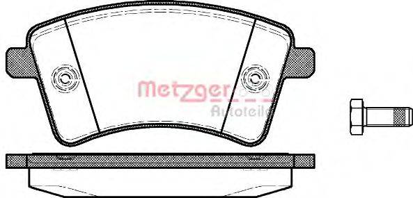 Комплект тормозных колодок, дисковый тормоз METZGER 135100