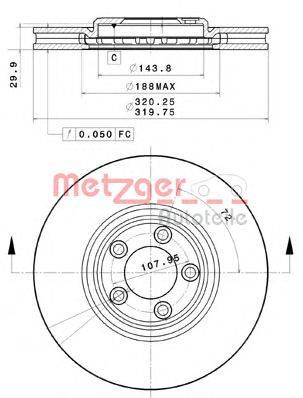 Тормозной диск METZGER 25163V