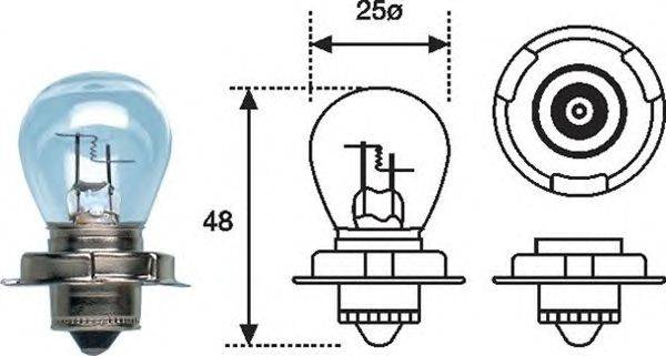 Лампа накаливания, фара дальнего света; Лампа накаливания, основная фара; Лампа накаливания MAGNETI MARELLI 002588300000